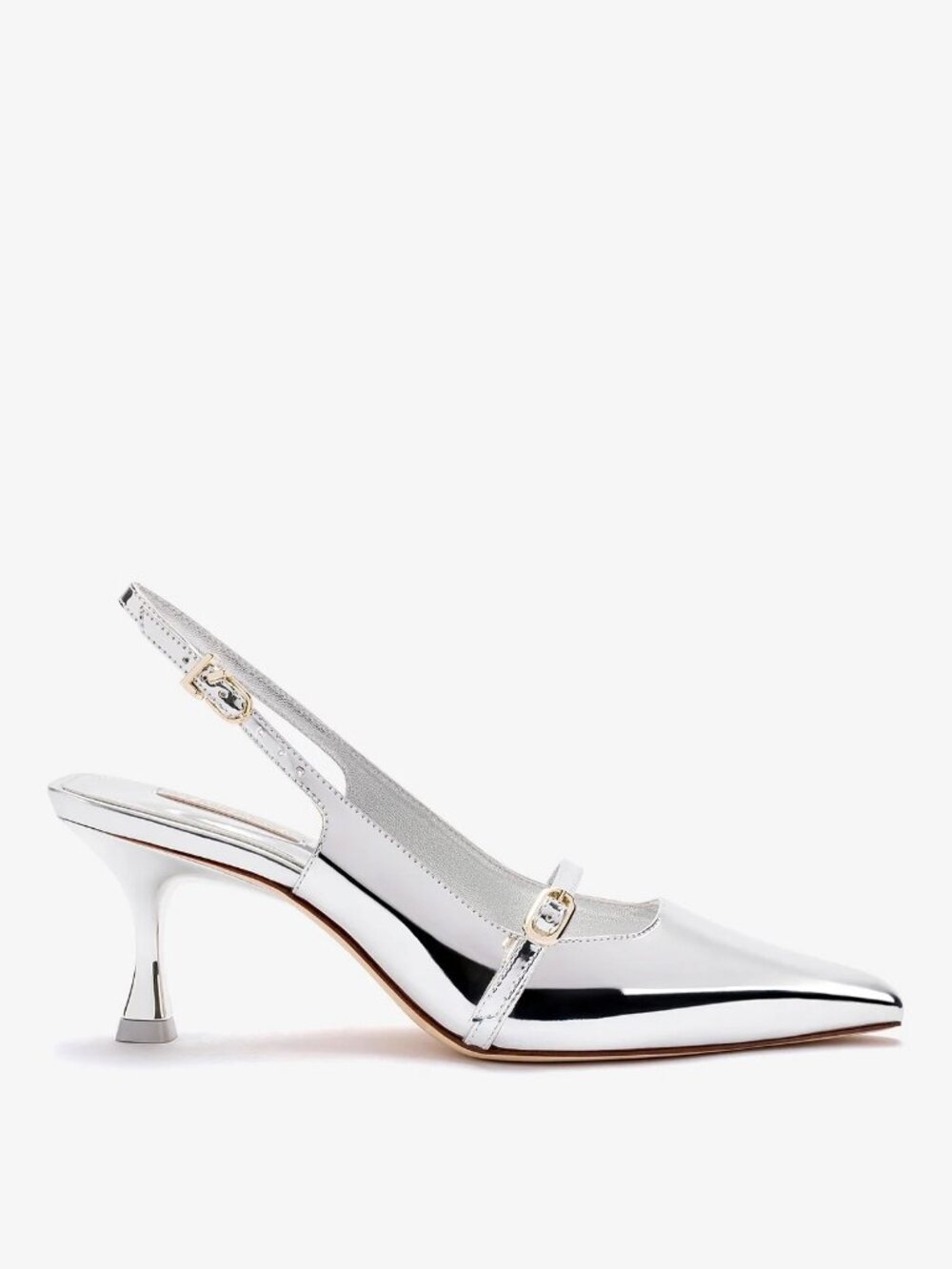 Larroude Ines Pump In Silver Specchio